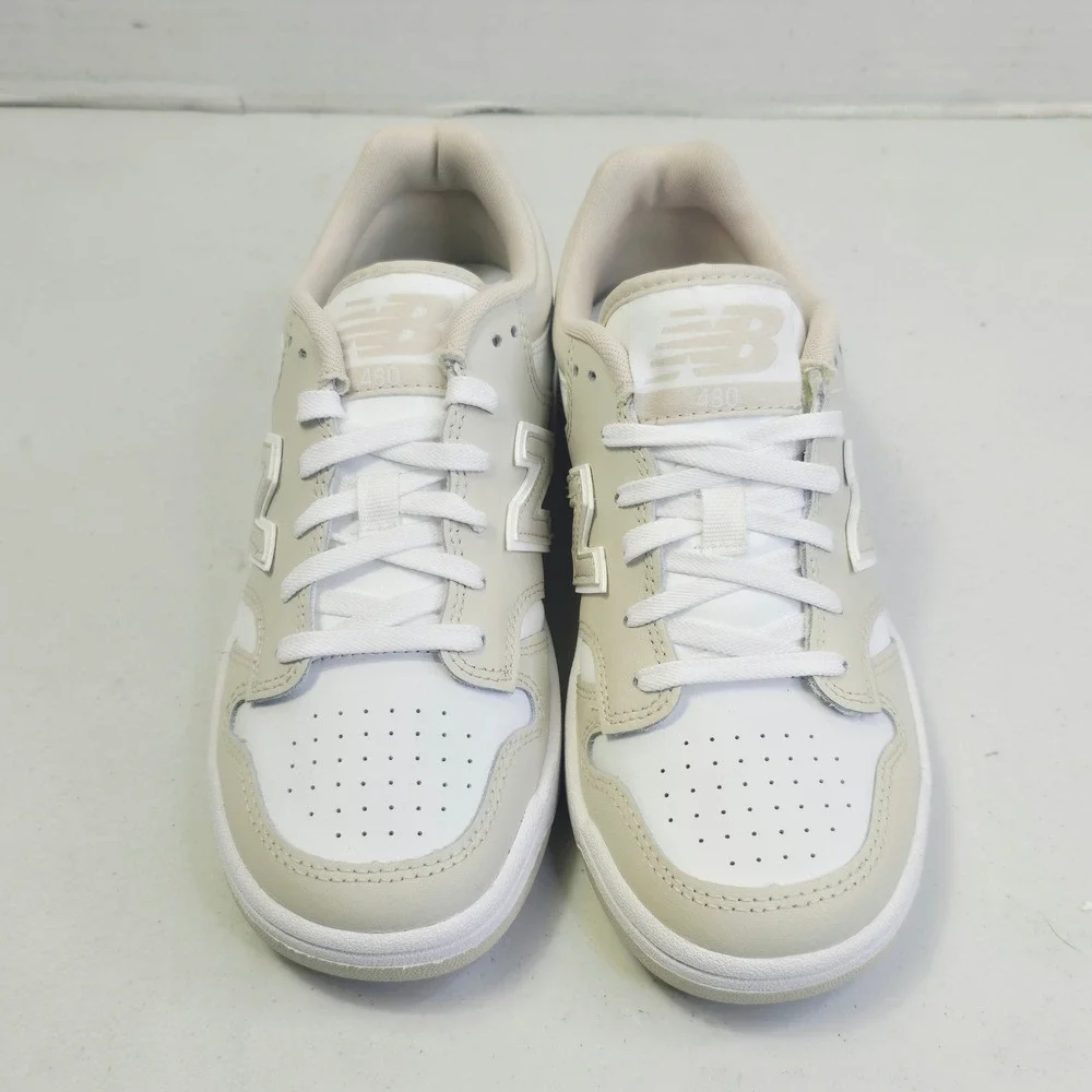 New Balance Kids 480 Sneakers Size 3 White Beige PSB480LB Low Top Athletic Shoes